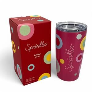 Sprinkles Insulated Tumbler with Lid 20oz Pink Travel Mug Cup FabFitFun